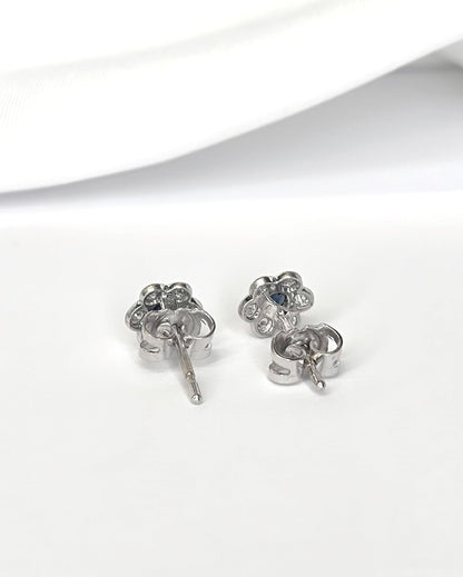 Puces Marguerite Saphirs 0.24 carat &amp; Diamants 0.36 carat "Cristina" - Elliade Paris