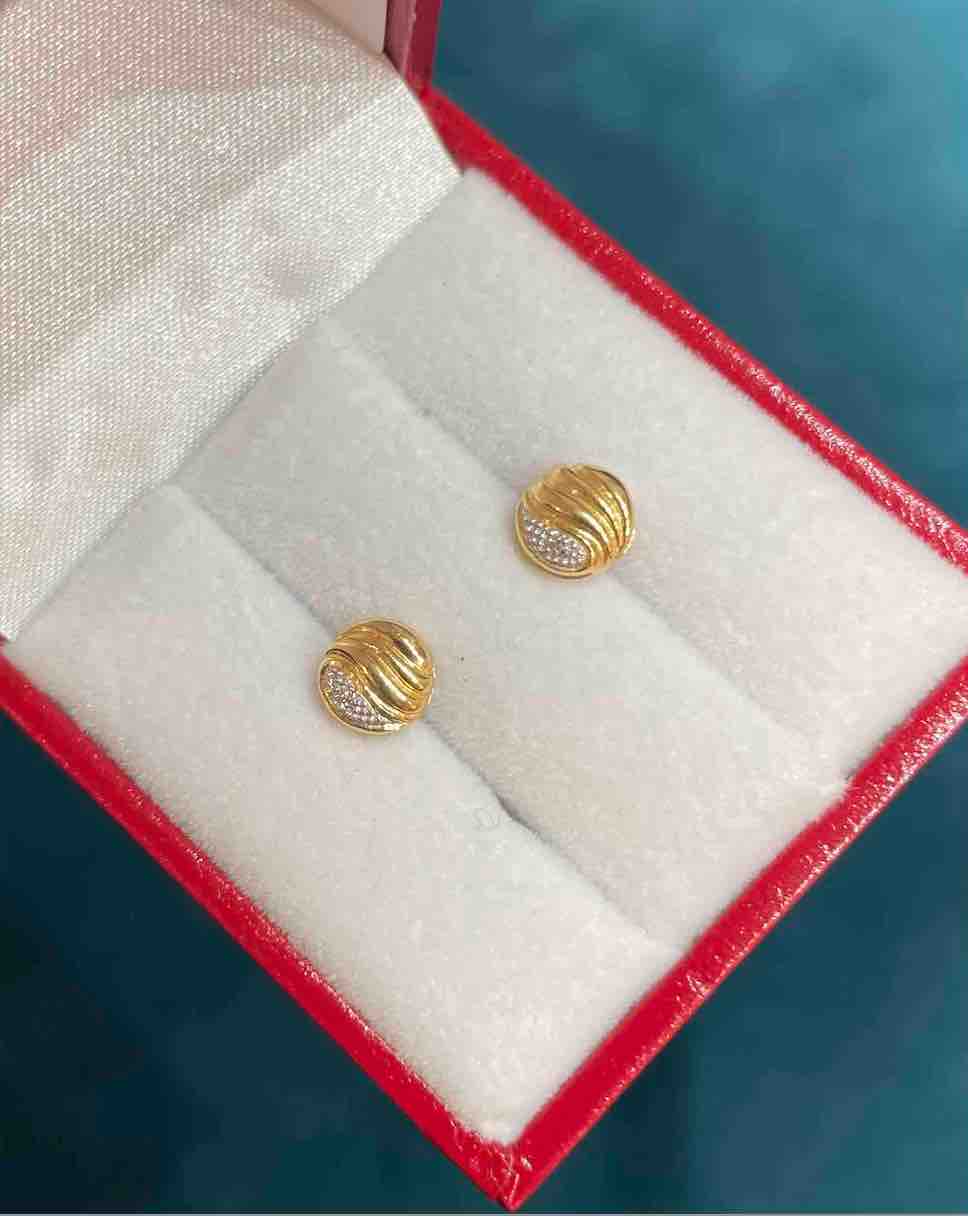 &quot;Mariana&quot; Two-Tone Gold Twisted Earrings