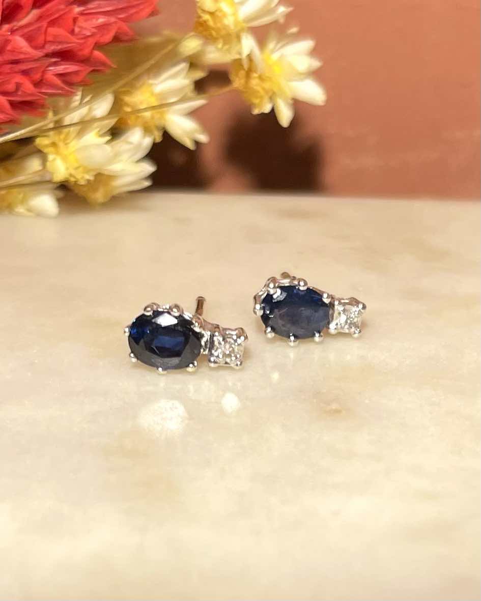 "Miranda" Sapphire &amp;amp; Diamond Earrings