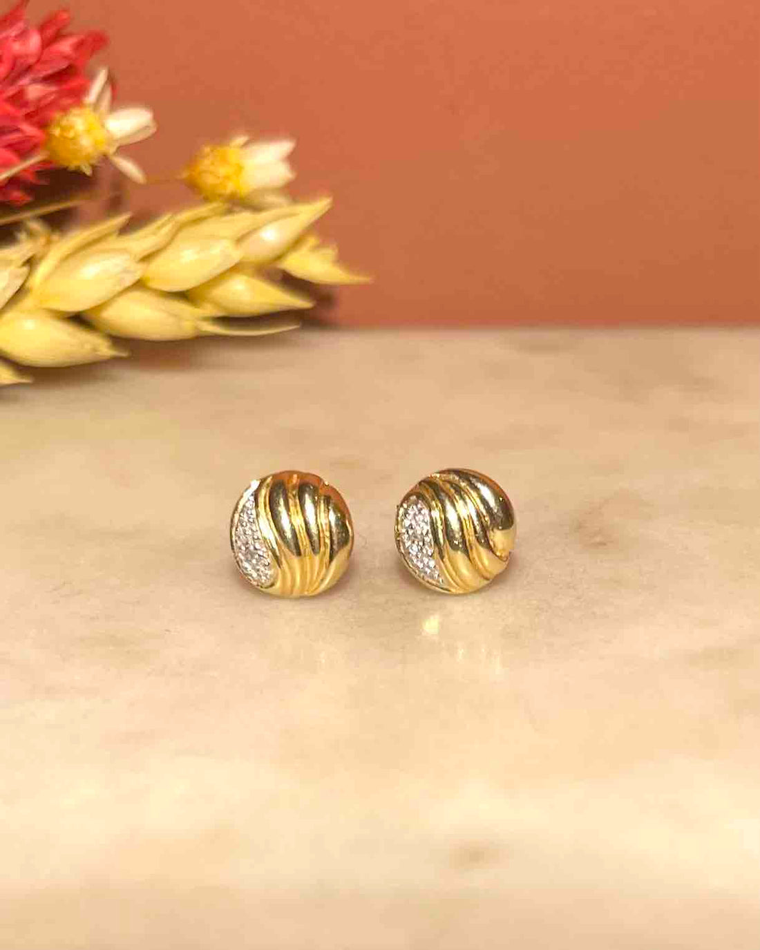 &quot;Mariana&quot; Two-Tone Gold Twisted Earrings