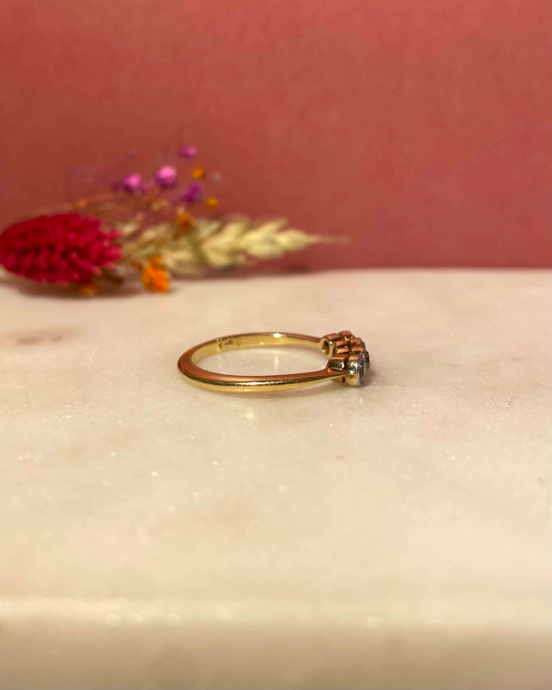 &quot;Roxanne&quot; Art Deco Rivière 4 Diamond Ring