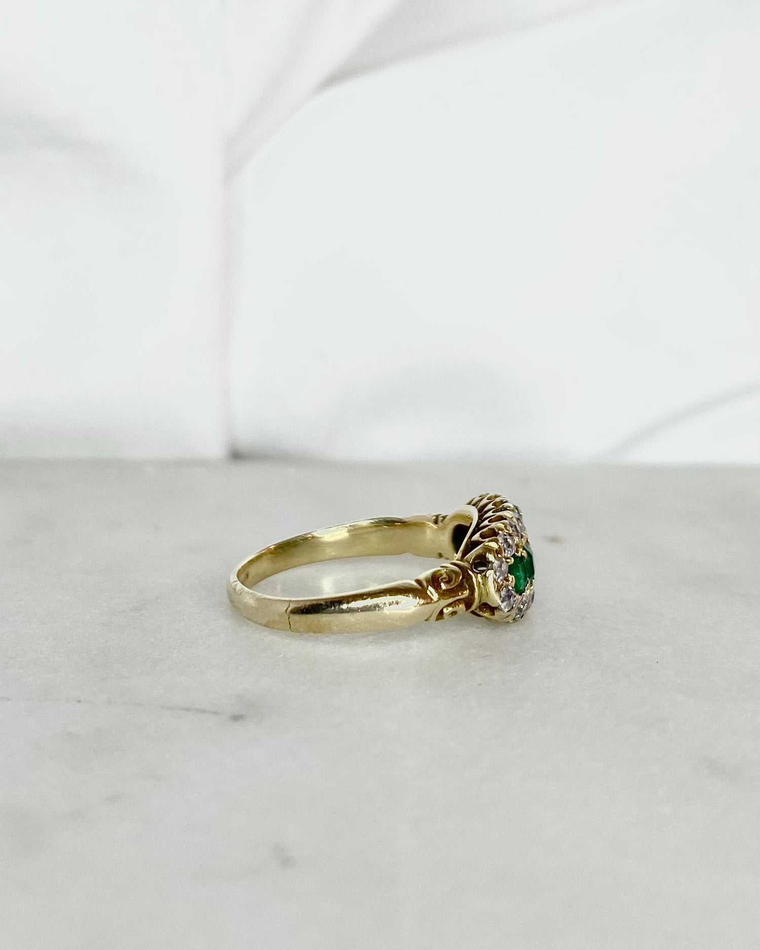 Bague Rivière Émeraudes &amp; Diamants &quot;Johanne&quot;
