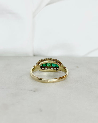 Bague Rivière Émeraudes &amp; Diamants &quot;Johanne&quot;