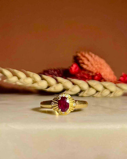 Bague Fleur Rubis &amp; Diamants &quot;Eliodora&quot;