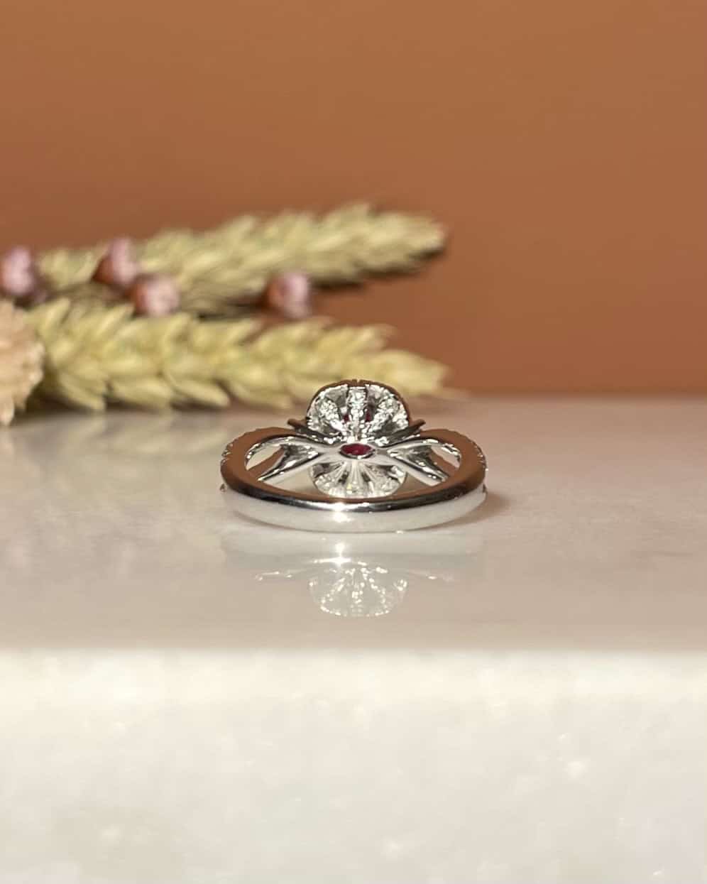 Bague Style Art-Déco Rubis 1.31 carat &amp; Diamants "Cynthia"