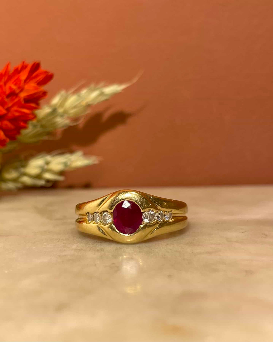 Bague Jonc Rubis Diamants &quot;Saïna&quot;