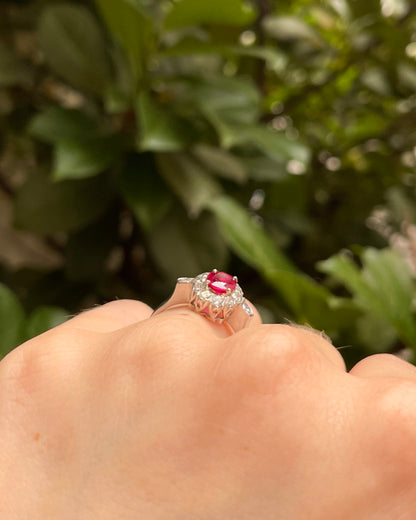 Bague Marguerite Rubis 1 carat &amp; Diamants &quot;Sorynelle&quot;