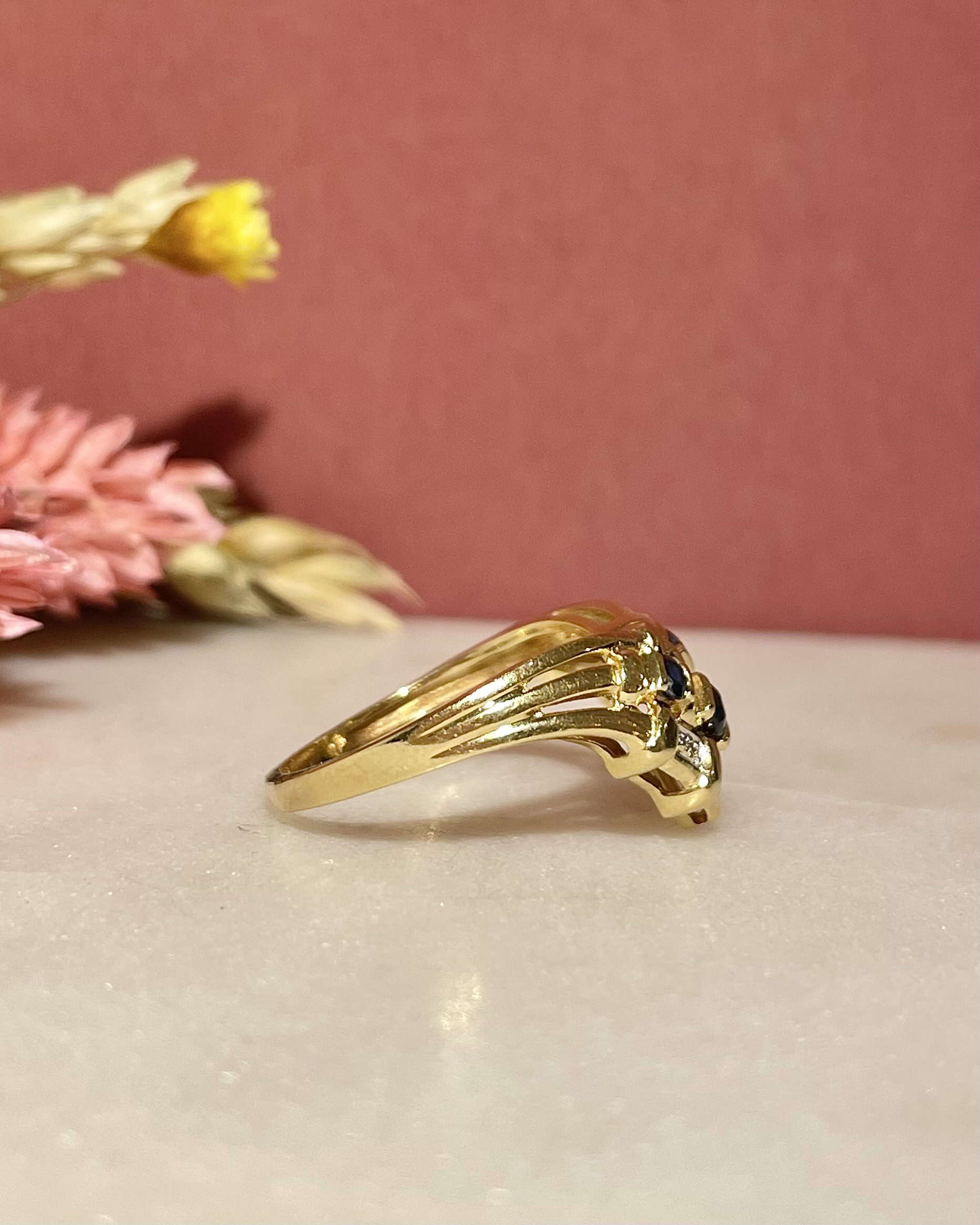 Bague Jonc Saphirs &amp; Diamants "Maddalena" - Elliade Paris