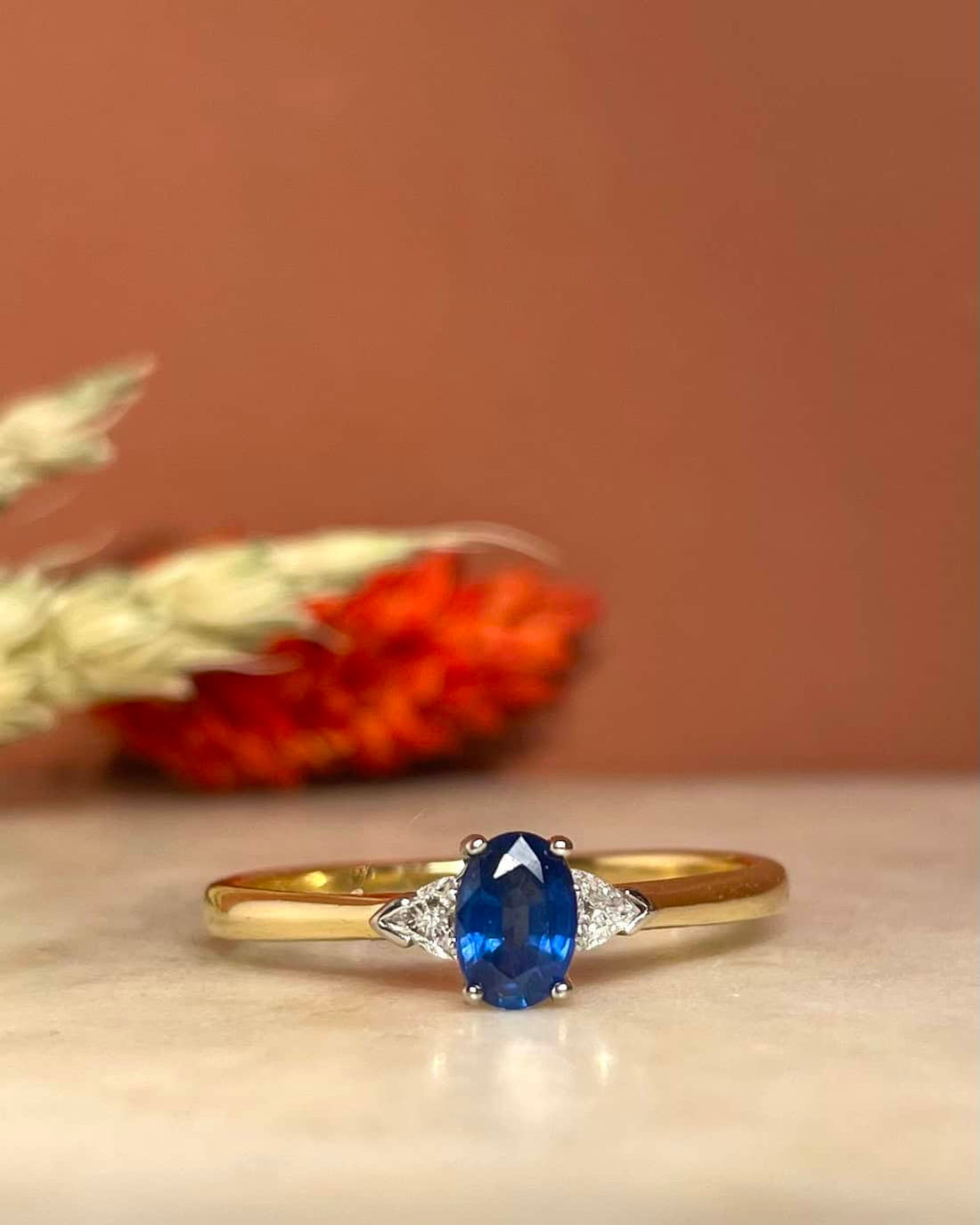 Bague Trilogie Saphir &amp; Diamants &quot;Leena&quot;