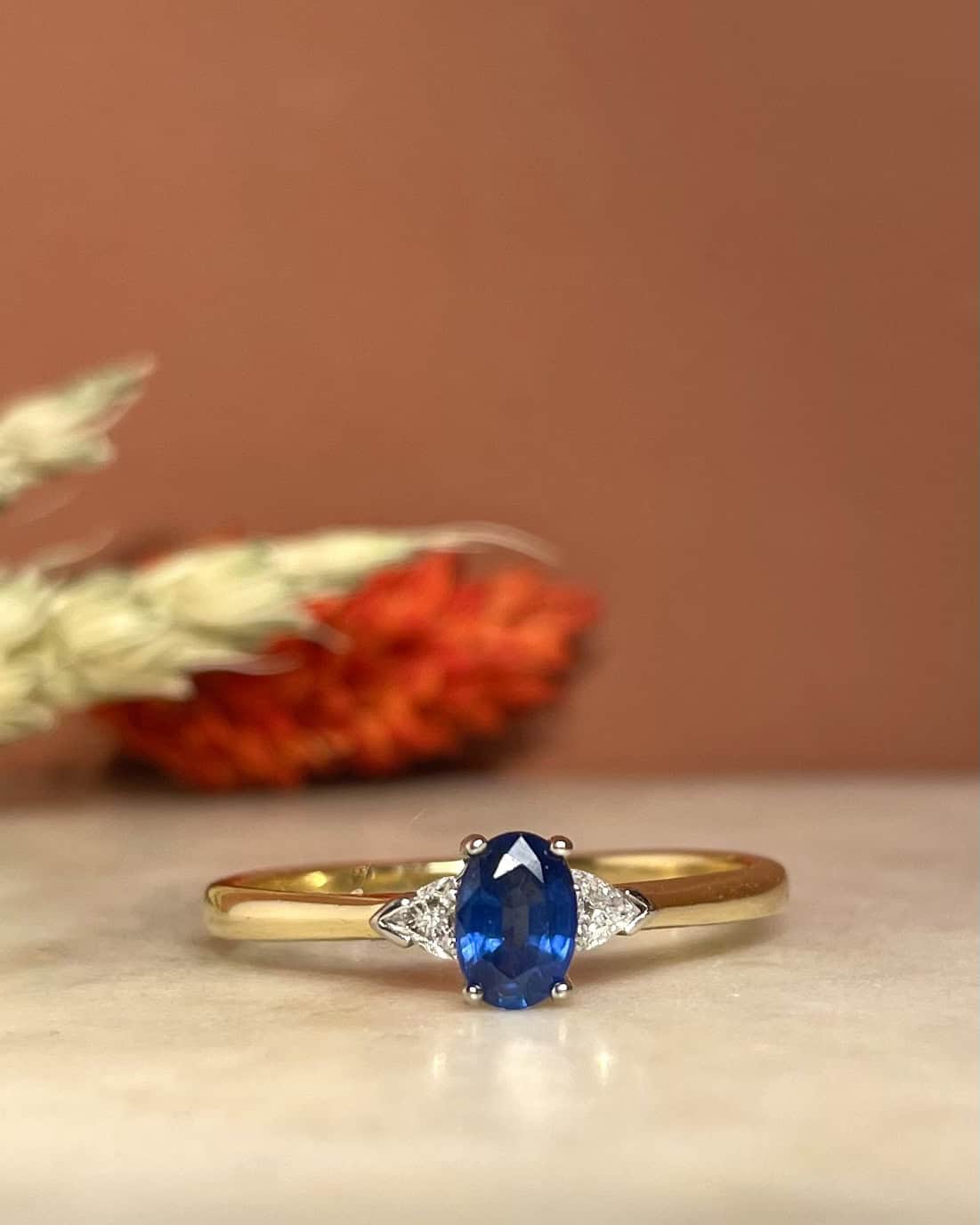 Bague Trilogie Saphir &amp; Diamants "Leena"