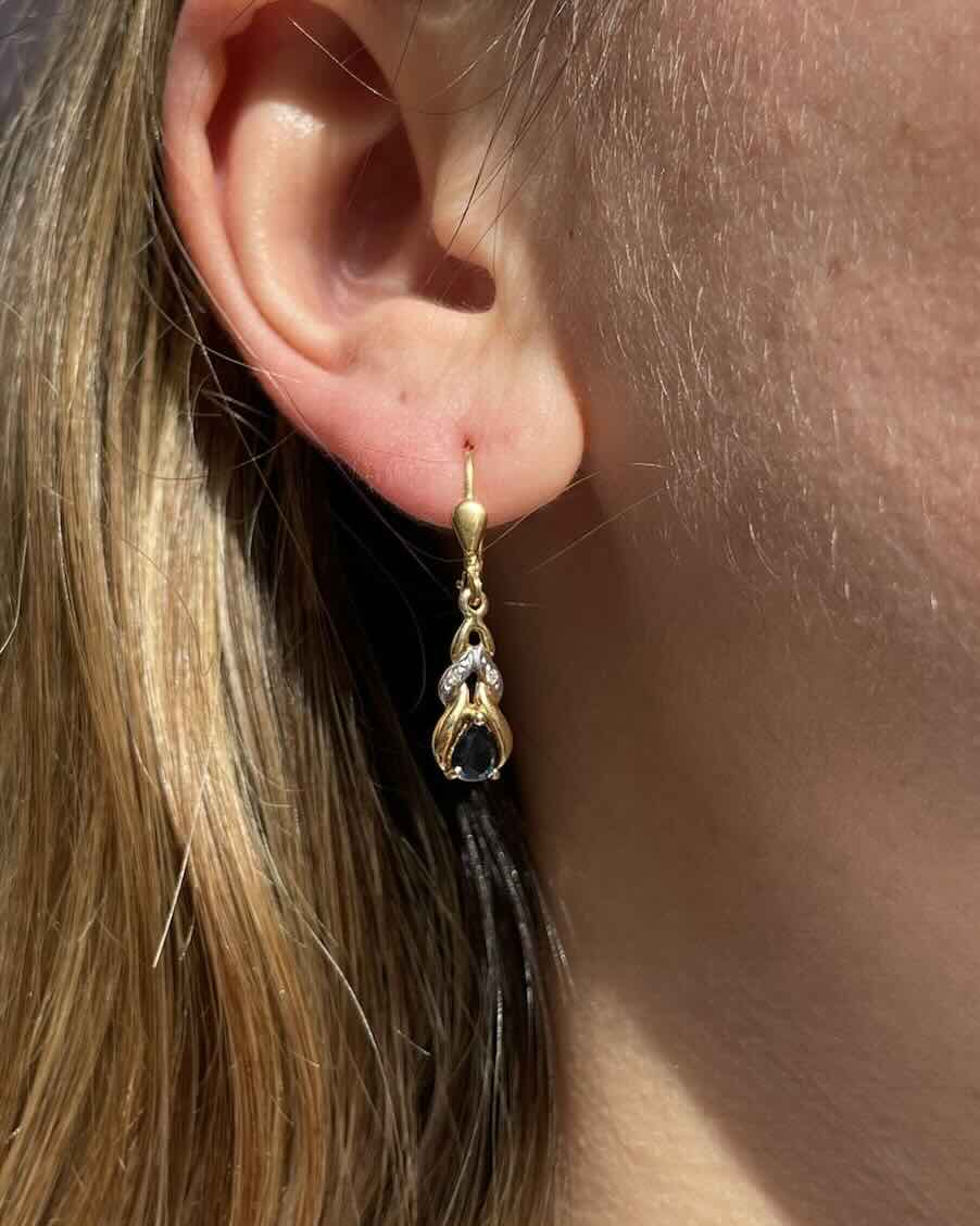 Pendientes "Torelle" de zafiro y diamantes