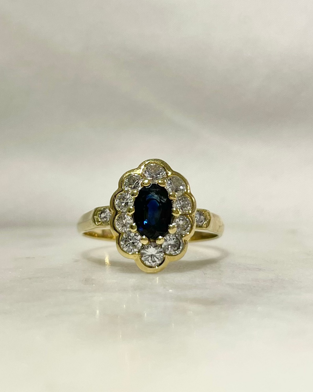 Bague Marguerite Saphir 1.30 carat & Diamants "Kaéa"
