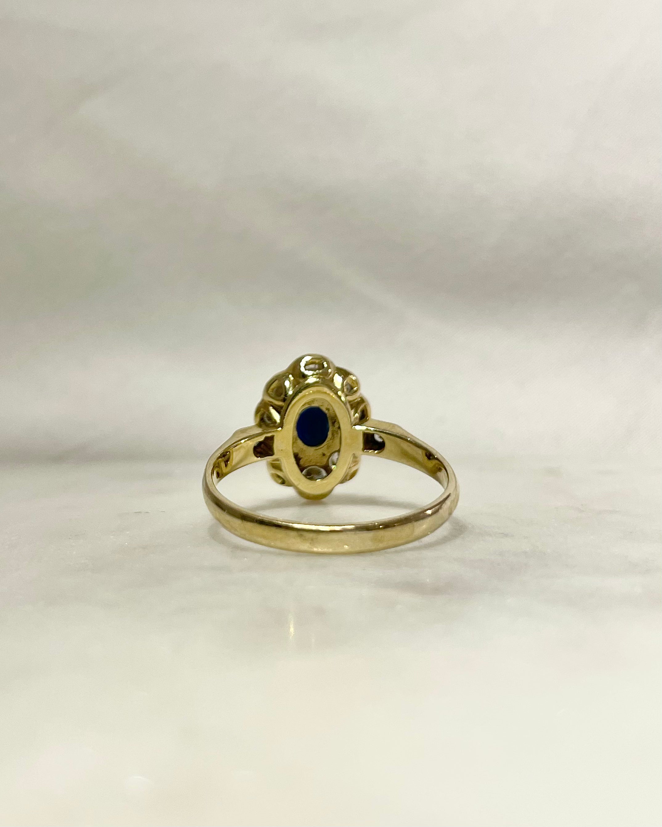 Bague Marguerite Saphir 1.30 carat &amp; Diamants "Kaéa"