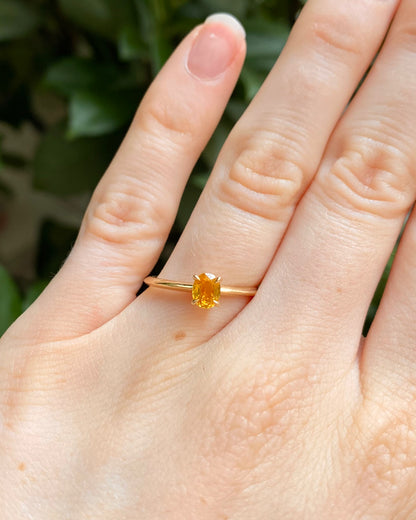Bague Solitaire Saphir Jaune 0.50 carat &quot;Aymie&quot;