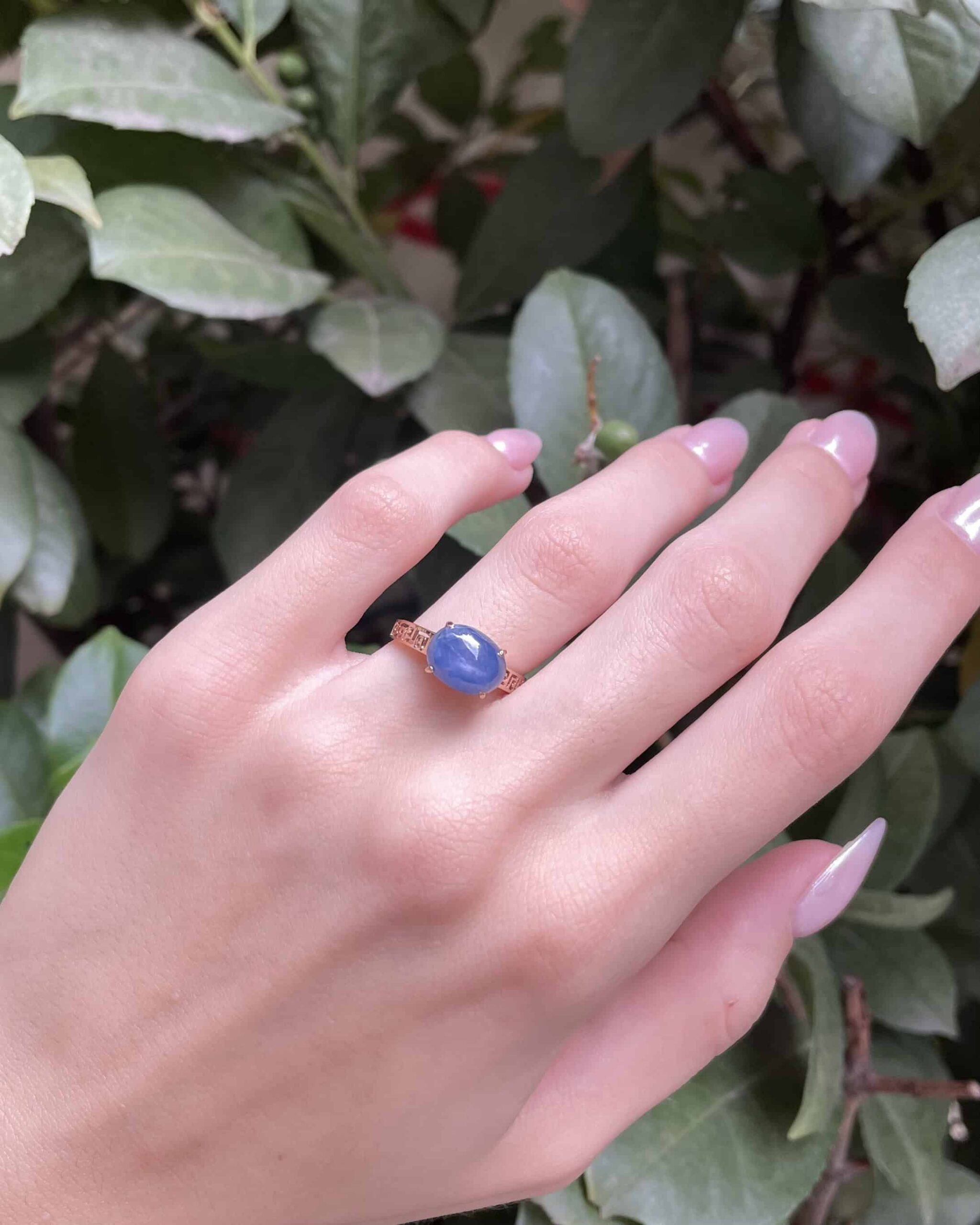 Bague Vintage Saphir 5.20 carats cabochon "Antonia"