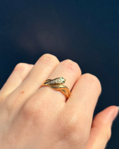 Bague Serpent Émeraudes &amp; Diamants &quot;Amani&quot;