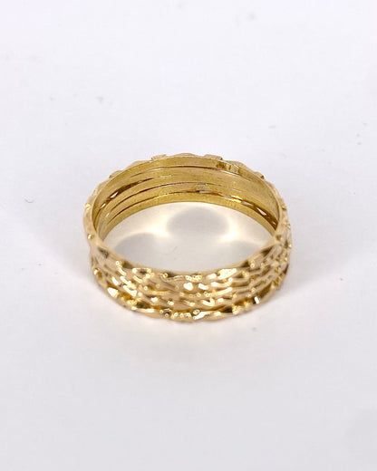 Set 5 Bagues Or Jaune 18 carats "Layla" - Elliade Paris