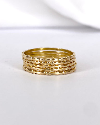 Set 5 Bagues Or Jaune 18 carats "Layla" - Elliade Paris