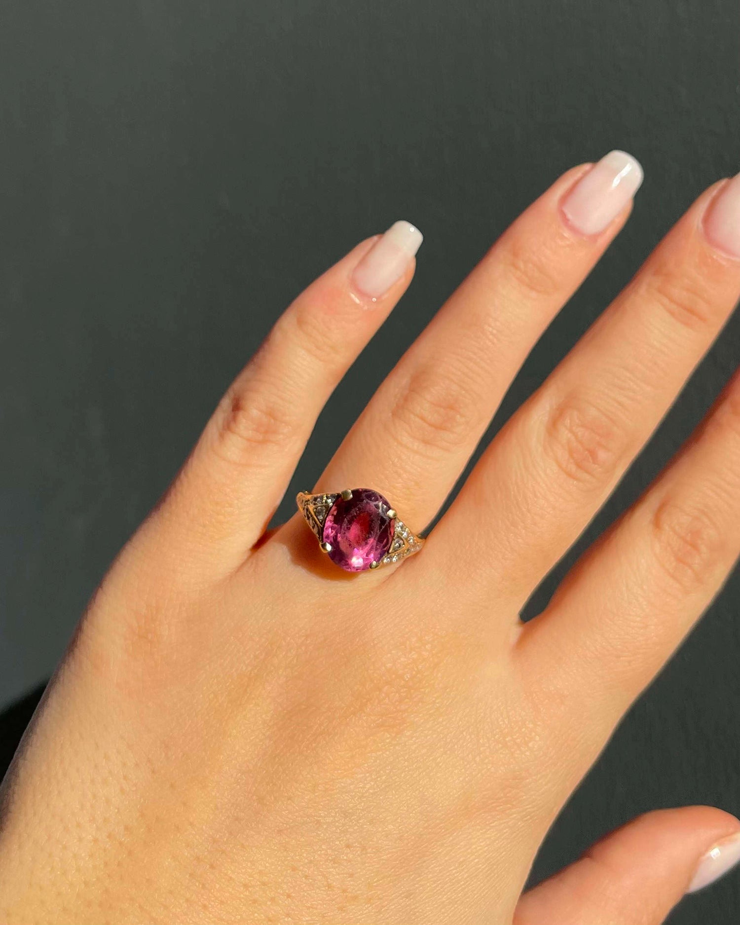 Bague Cocktail Tourmaline Rose 4.20 carats &amp; Diamants &quot;Eline&quot;