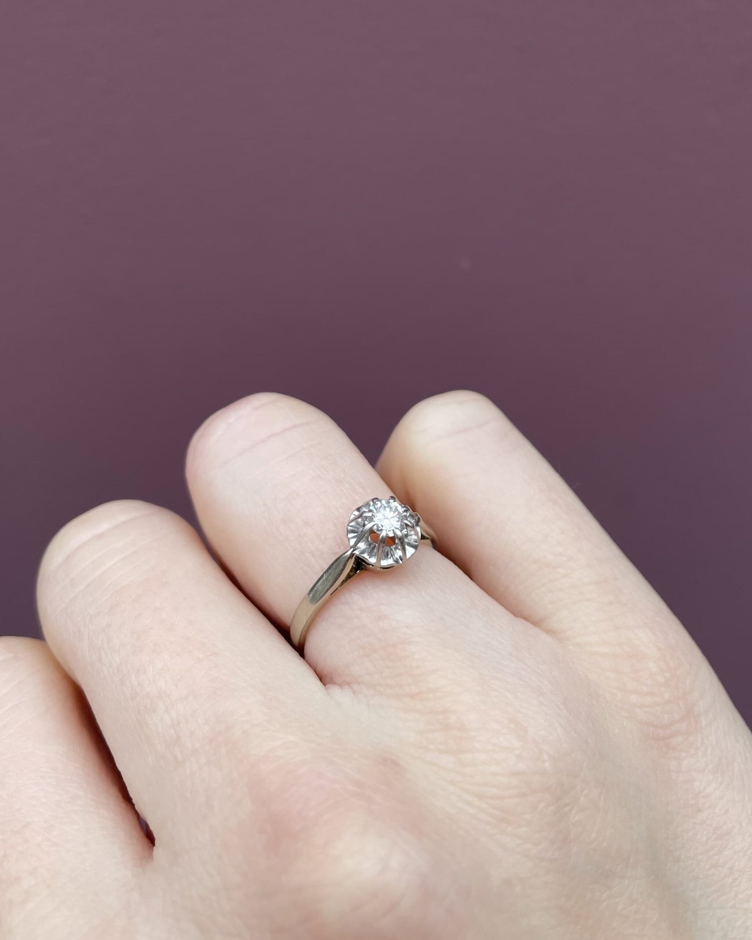 Bague Solitaire Vintage Diamants &quot;Cloa&quot;