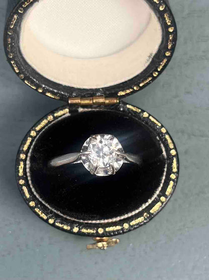 Bague Solitaire Art-déco Diamant 0.64 carat &quot;Renée&quot;