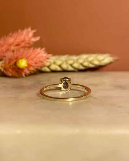 Bague Solitaire Saphir Bleu-Vert 0.65 Carat &quot; Sam&quot;