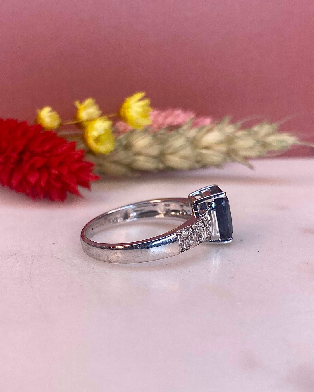 &quot;Leila&quot; 2.90 carat Topaz &amp;amp; Diamond Solitaire Ring