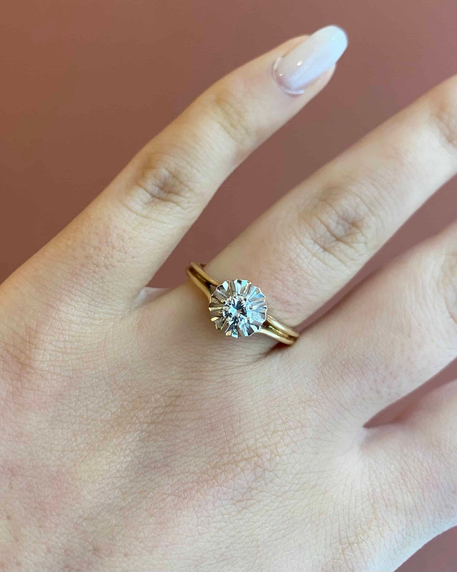 Bague Solitaire Vintage Diamant 0.25 carat &quot;Diane&quot;