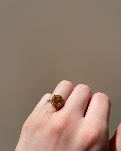 Bague Solitaire Citrine 1.37 carat &amp; 26 Diamants Mauboussin
