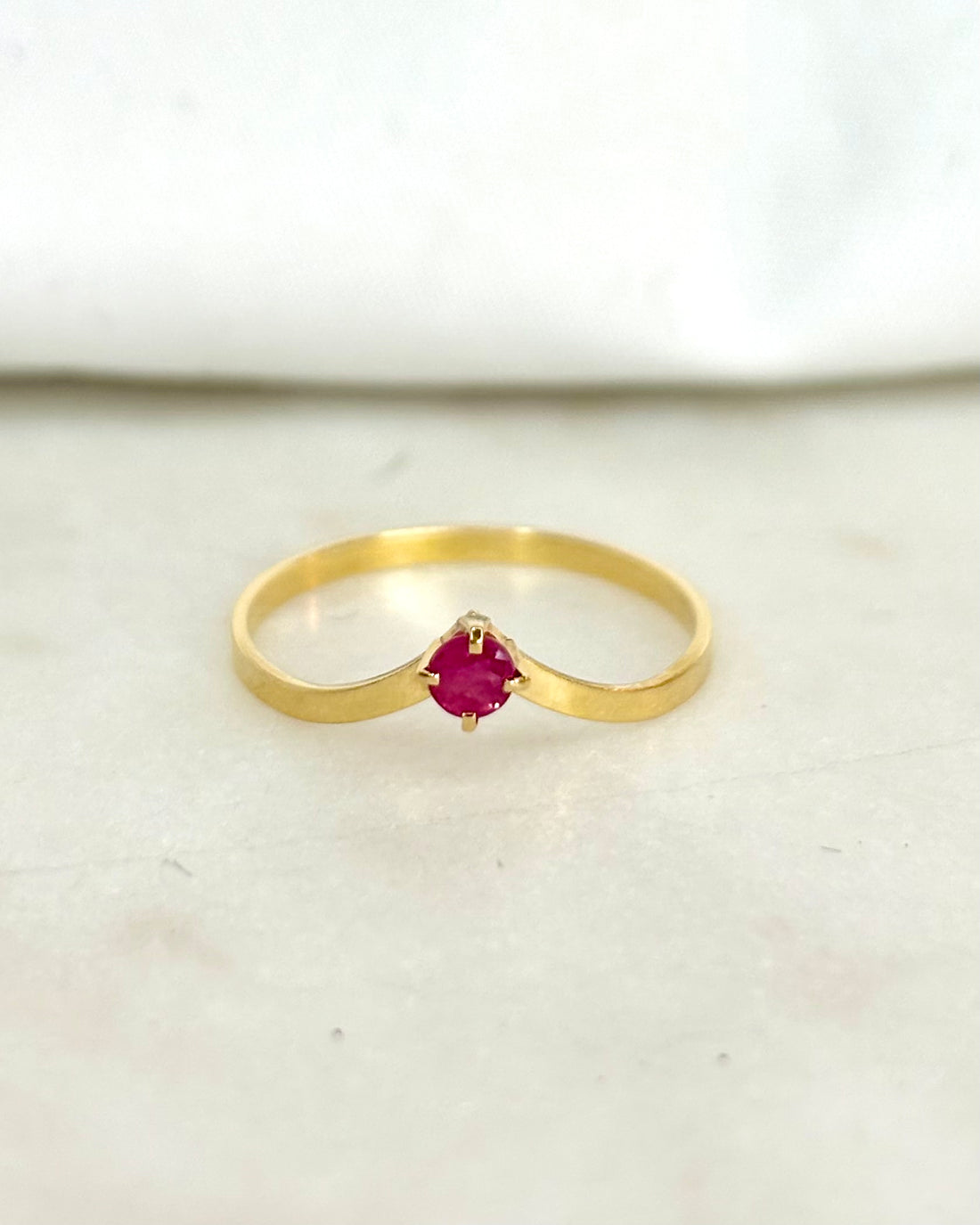 Bague Solitaire Diadème Rubis &quot;Maxence&quot;