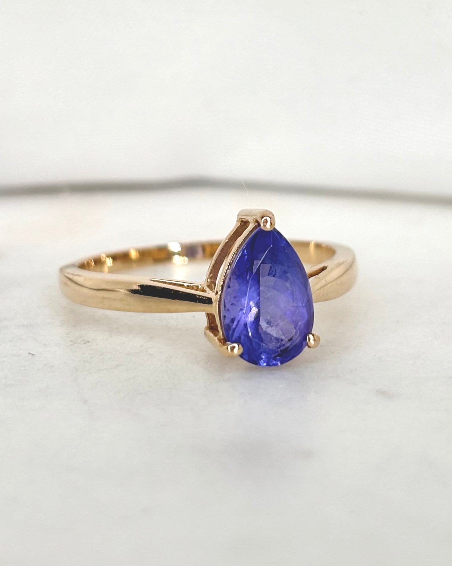 Bague Solitaire Tanzanite Poire 1.32 carat &quot;Roxanne&quot;