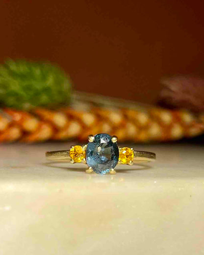 Bague Trilogie Spinelle &amp; Citrines &quot;Natalia&quot;