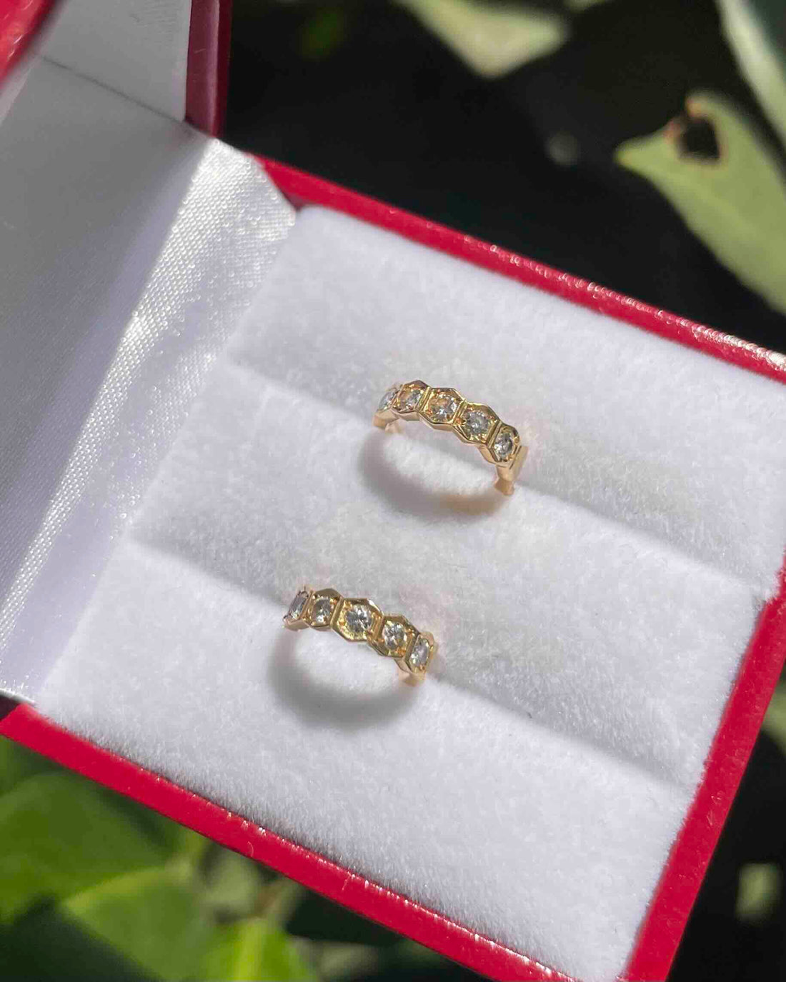 Pendientes de medio aro con diamantes &quot;Jamila&quot;