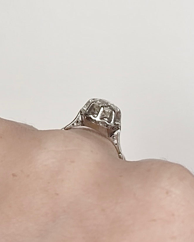 Bague Solitaire Art-Déco Diamant 1.02 carat "Fannie"