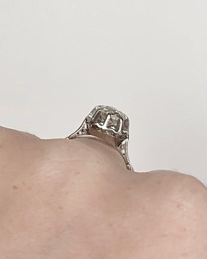 Bague Solitaire Art-Déco Diamant 1.02 carat "Fannie"