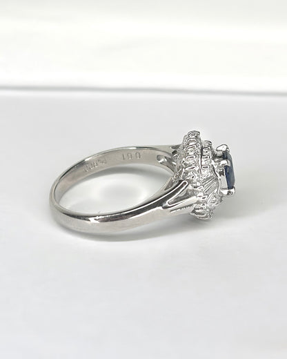 Bague Marguerite Saphir 0.60 carat &amp; Diamants 0.30 carat "Lana"