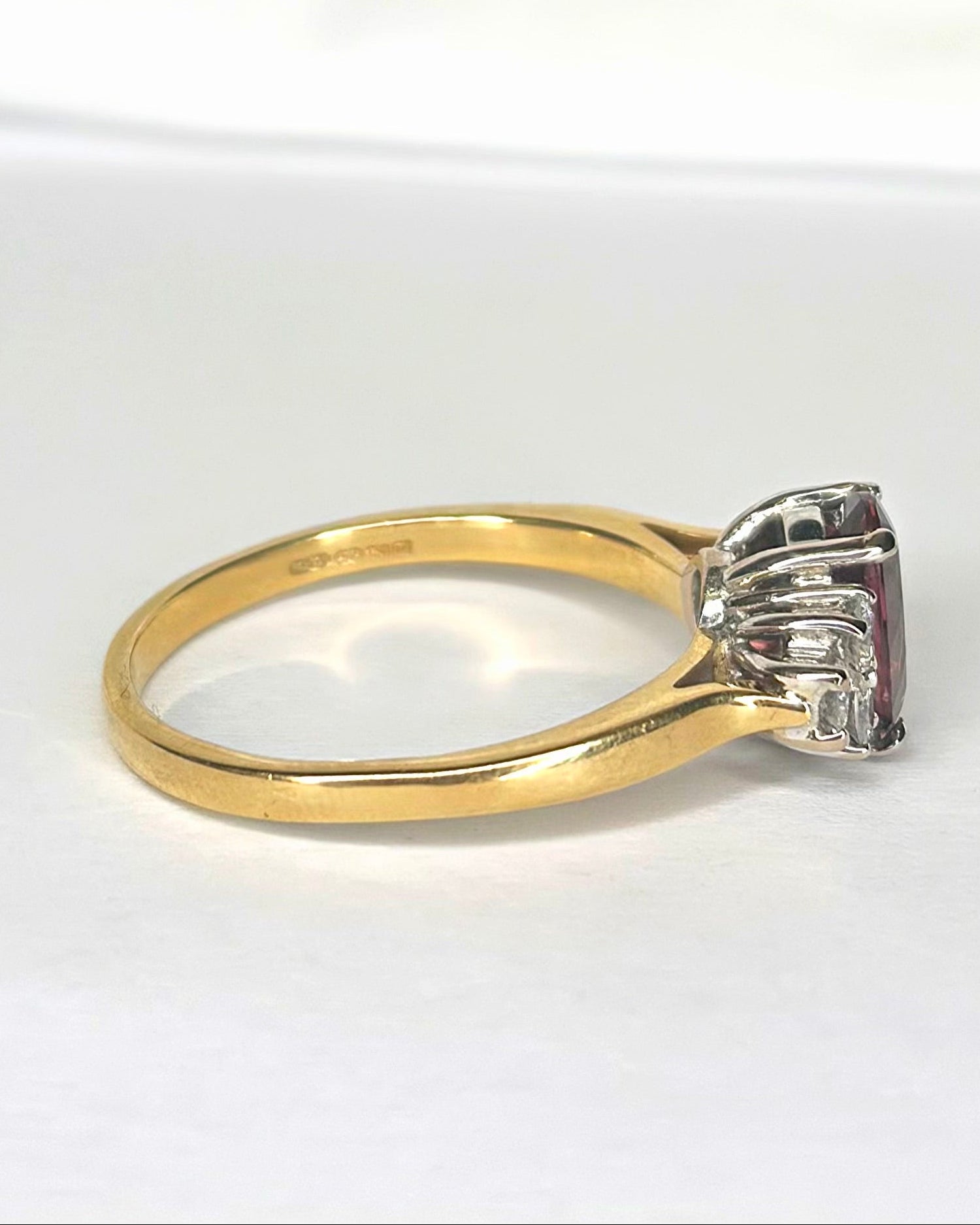 Bague Trilogie Tourmaline Rose 1.20 carat &amp; 6 Diamants "Carina"