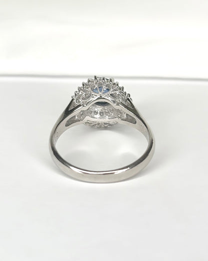Bague Marguerite Saphir 0.60 carat &amp; Diamants 0.30 carat "Lana"
