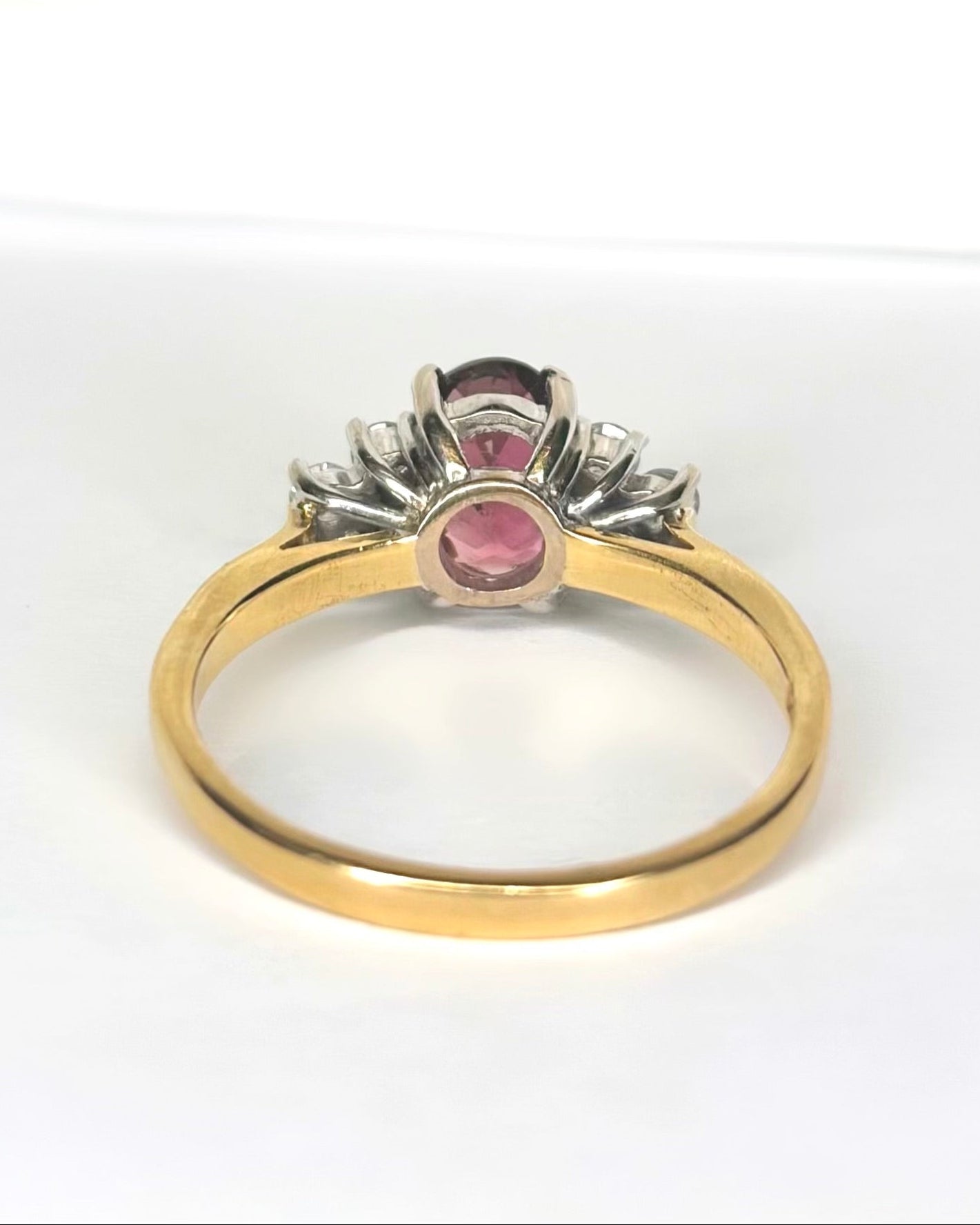 Bague Trilogie Tourmaline Rose 1.20 carat &amp; 6 Diamants "Carina"