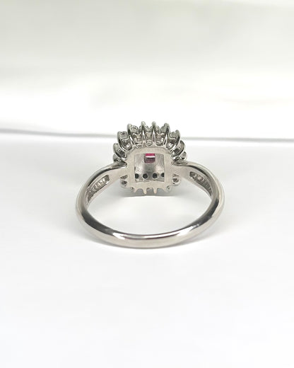 Bague Marguerite Rubis Mozambien 0.43 carat &amp; Diamants 0.43 carat "Monica"