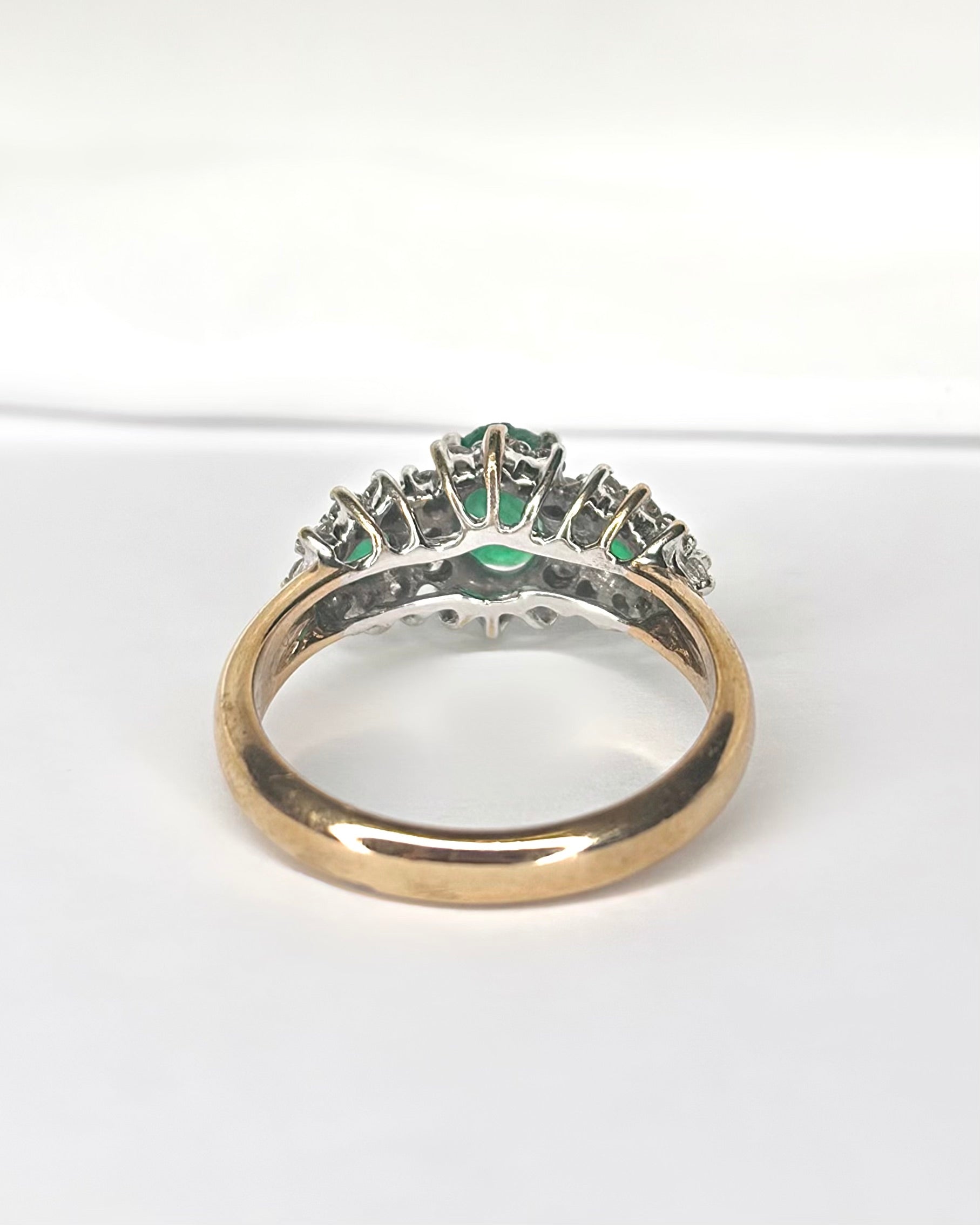 Bague Trilogie Émeraudes 1.05 carat &amp; Diamants 0.40 carat "Diane"