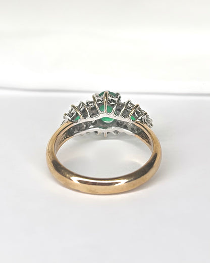 Bague Trilogie Émeraudes 1.05 carat &amp; Diamants 0.40 carat "Diane"