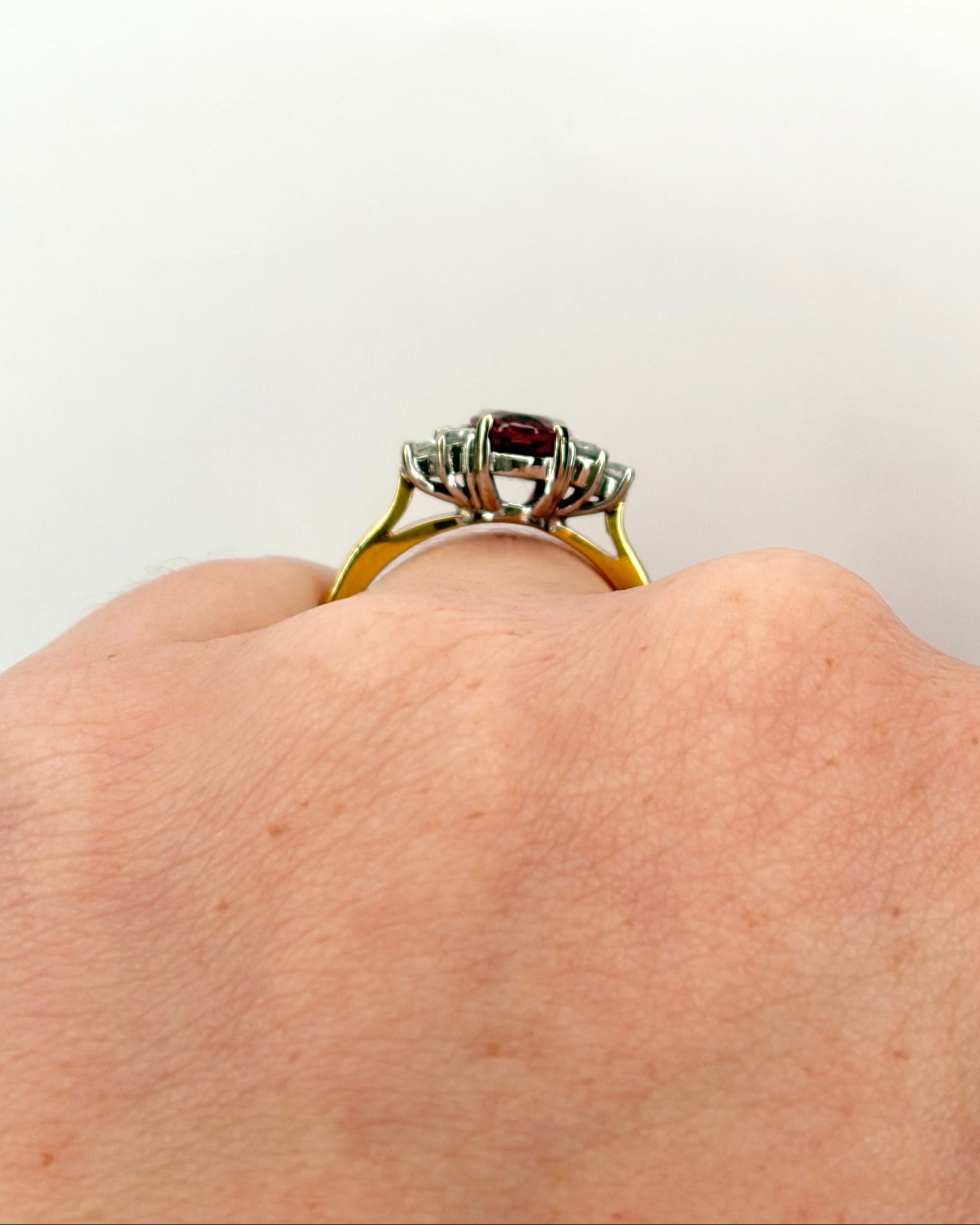 Bague Trilogie Tourmaline Rose 1.20 carat &amp; 6 Diamants "Carina"