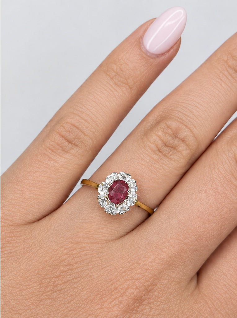 Bague Marguerite Tourmaline 0.40 carat &amp; Diamants "Naya" - Elliade Paris
