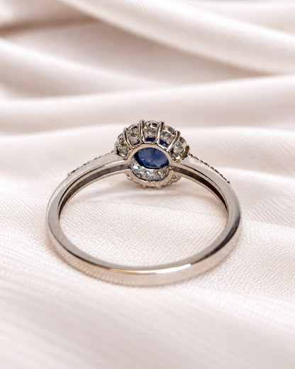 Bague Marguerite Saphir 0.54 carat &amp; Diamants 0.35 carat "Amélia"