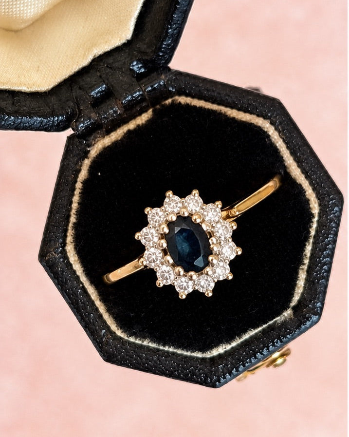 "Germaine" Sapphire &amp; Diamond Daisy Ring