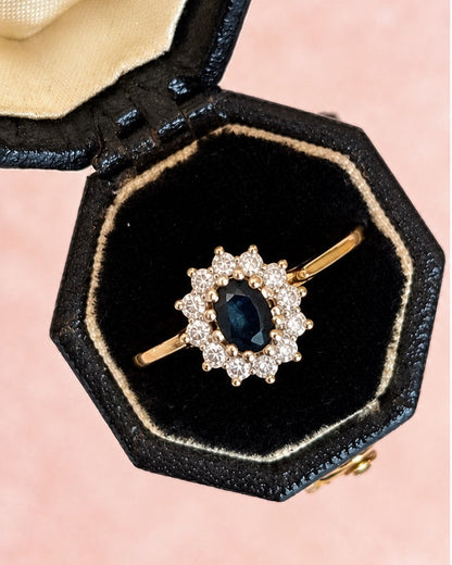 "Germaine" Sapphire &amp; Diamond Daisy Ring