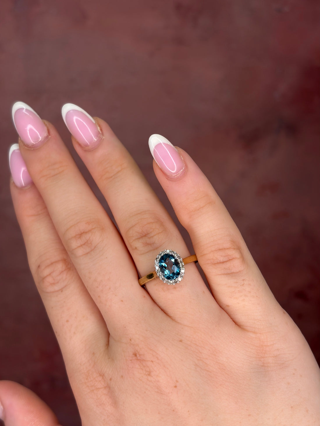 Bague Marguerite Topaze 1.80 carat &amp; Diamants 0.20 carat "Ambrine"