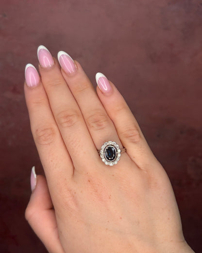 Bague Marguerite Saphir 2.45 carats &amp; Diamants 5.26g "Michaela"