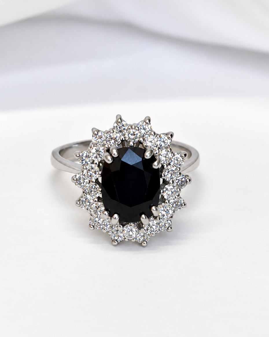 Sapphire Daisy Ring 3.30 carats &amp; Diamonds 1.12 carat 5.7g "Erina"